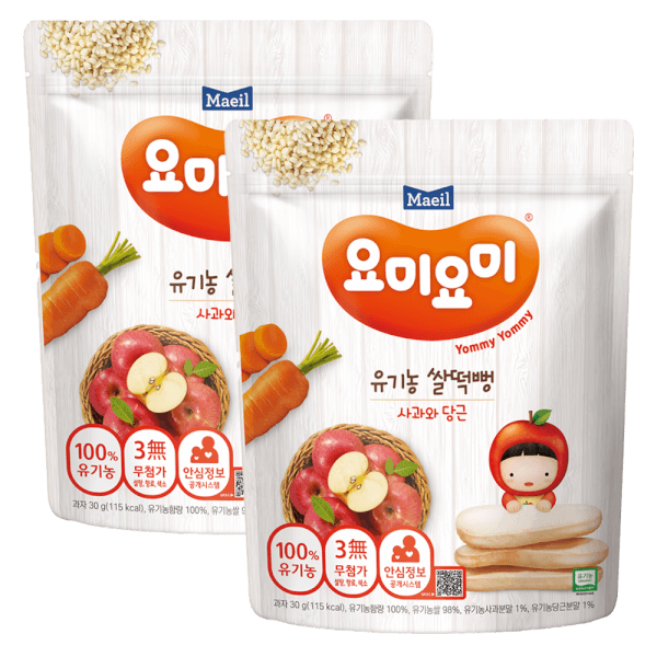 Combo 2 Bánh Gạo Hữu Cơ Yommy Maeil Vị Táo Và Cà Rốt