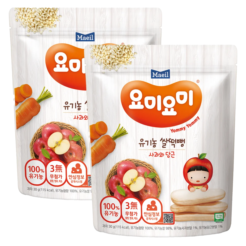 Combo 2 Bánh Gạo Hữu Cơ Yommy Maeil Vị Táo Và Cà Rốt