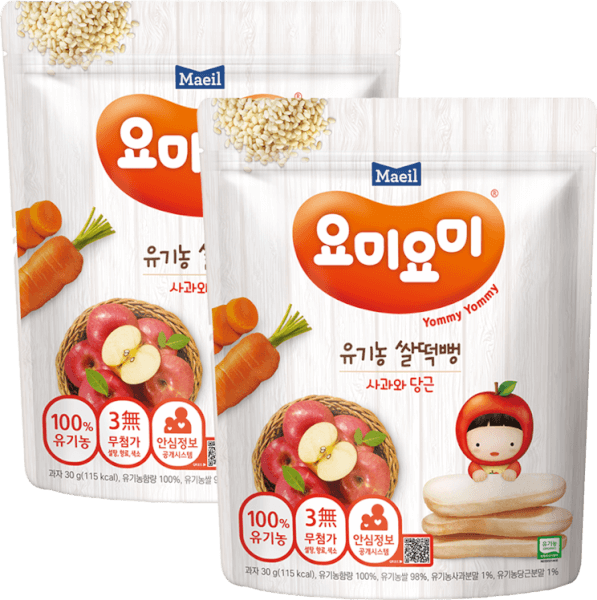 Combo 2 Bánh Gạo Hữu Cơ Yommy Maeil Vị Táo Và Cà Rốt