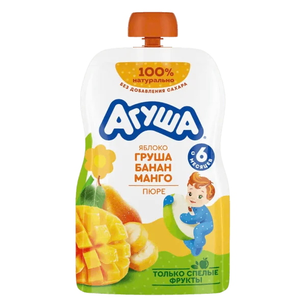 Combo 2 Trái cây nghiền vị táo, lê, chuối và xoài Agusha