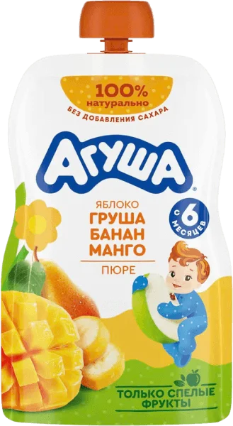 Trái cây nghiền vị táo, lê, chuối và xoài Agusha