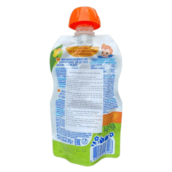 Combo 2 Trái cây nghiền vị táo và đào Agusha