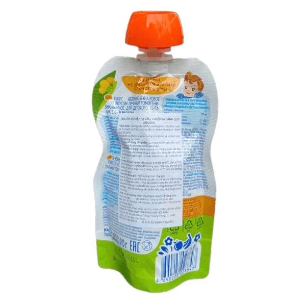 Combo 2 Trái cây nghiền vị táo, chuối và bánh quy Agusha