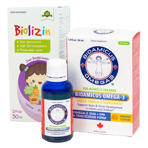 Combo 1 Thực phẩm bảo vệ sức khỏe BioAmicus Omega-3 và 1 Biolizin