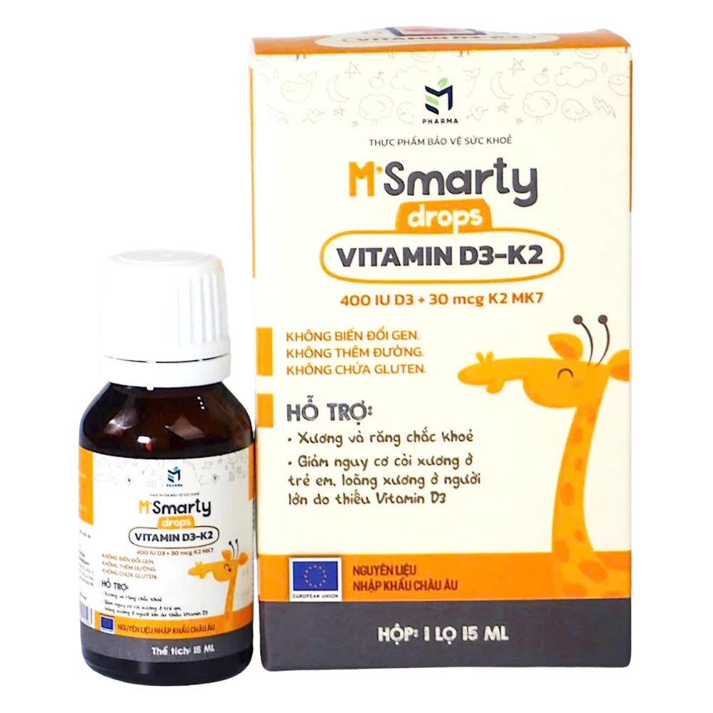 Thực Phẩm Bảo Vệ Sức Khoẻ M'Smarty Drops Vitamin D3-K2