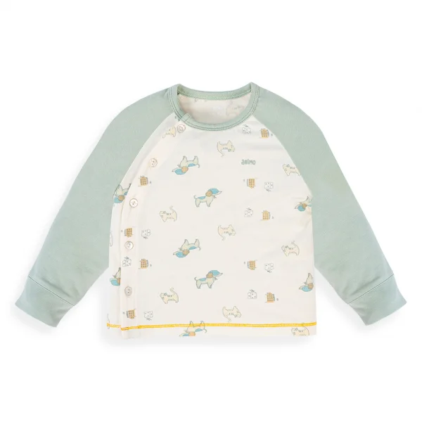 Set 2 Bộ kháng khuẩn Modal dài Animo VD0824026 (0-24M,Xanh)