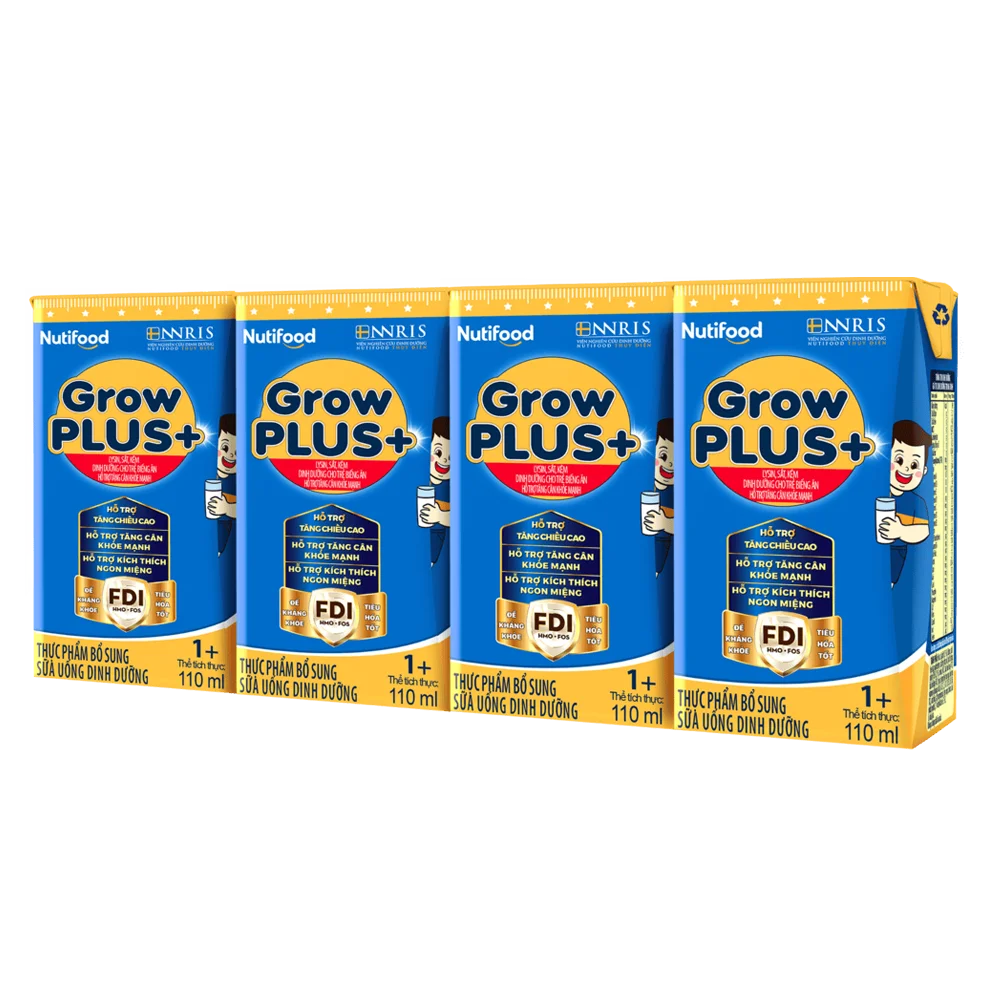 Thùng Sữa GrowPLUS+ Xanh 1+ 110ml (lốc 4 hộp)