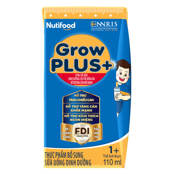 Sữa GrowPLUS+ Xanh 1+ 110ml (lốc 4 hộp)