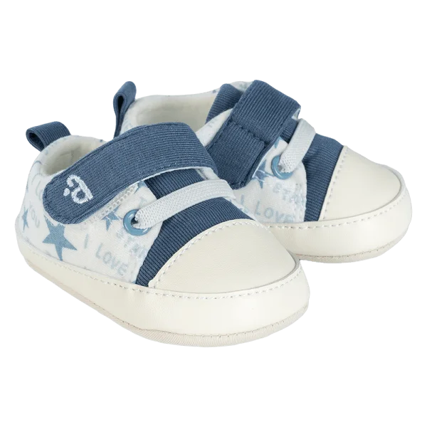 Giày sơ sinh thấp cổ Animo A2408_MN027 (9-11,Xanh-Trắng)