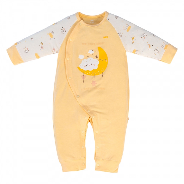 Bodysuit Modal kháng khuẩn dài Animo VD1024042 (0-12M,Vàng)