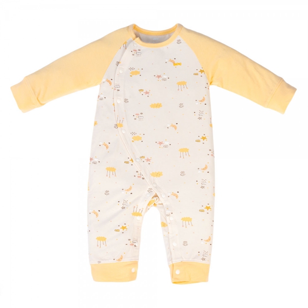 Bodysuit Modal kháng khuẩn dài Animo VD0724039 (0-12M,Vàng)