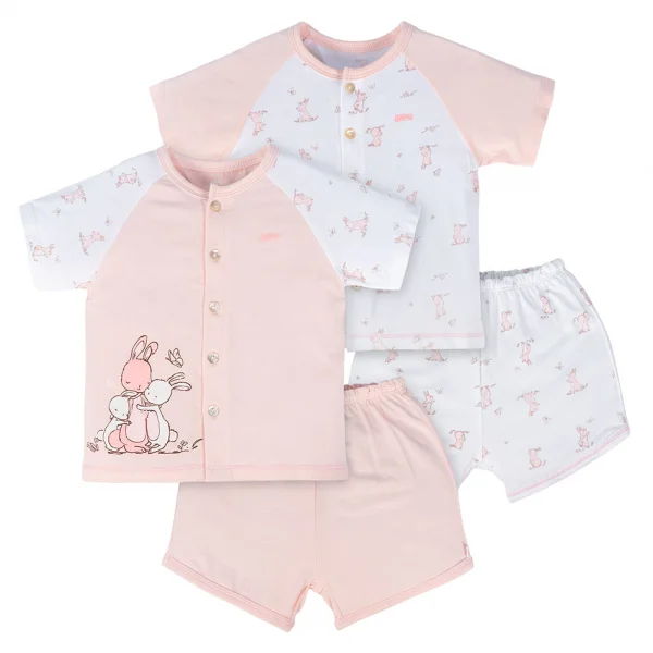 Set 2 Bộ kháng khuẩn Modal ngắn Animo VD0824025 (0-24M,Hồng)