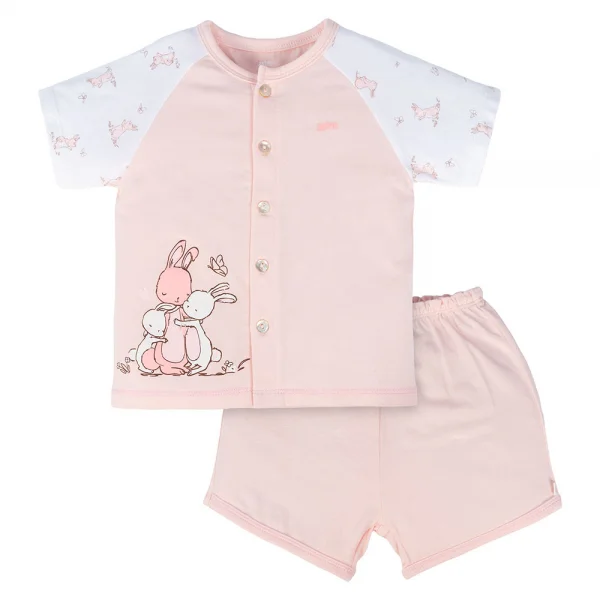 Set 2 Bộ kháng khuẩn Modal ngắn Animo VD0824025 (0-24M,Hồng)