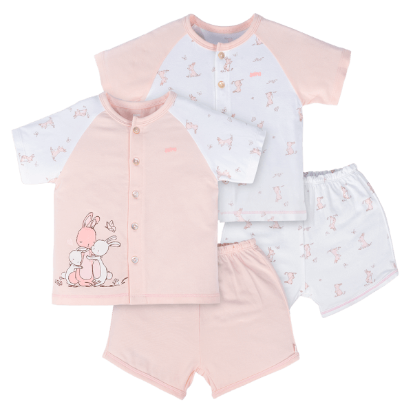 Set 2 Bộ kháng khuẩn Modal ngắn Animo VD0824025 (0-24M,Hồng)