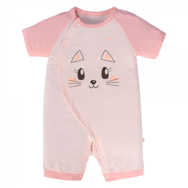 Set 2 Bodysuit kháng khuẩn Modal đùi Animo VD0724037 (0-12M,Hồng)