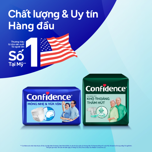 Tã dán người lớn Confidence Khô thoáng, thấm hút (size L, 20M)