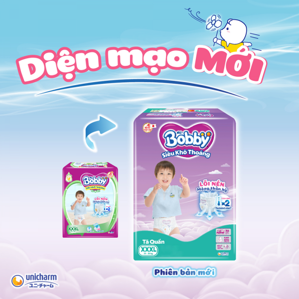 Combo 3 gói Bỉm tã quần Bobby size XXXL 24 miếng (20-35kg)
