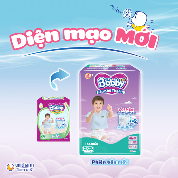 Bỉm tã quần Bobby size XXXL 22 miếng (20-35kg) (giao bao bì ngẫu nhiên)