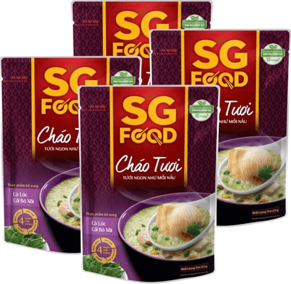 Combo 4 Cháo Cá lóc, Cải bó xôi, SG Food, 270g