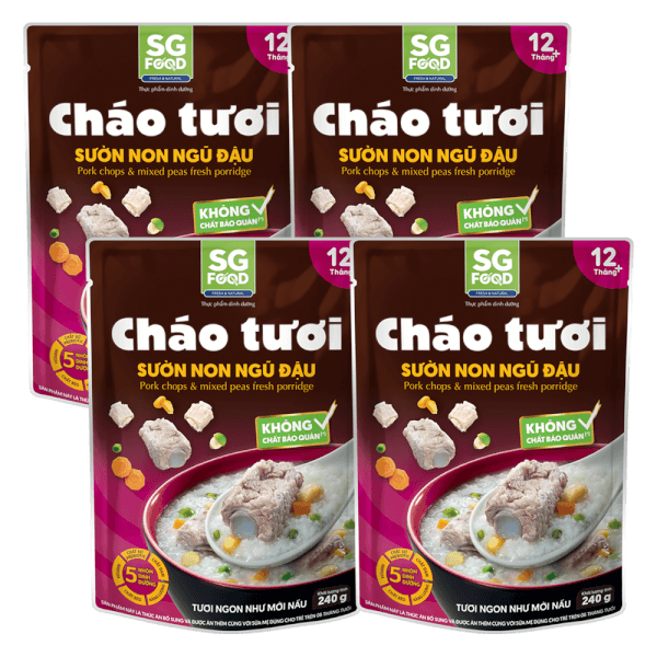Combo 4 Cháo Sườn non, ngũ đậu, SG Food, 270g