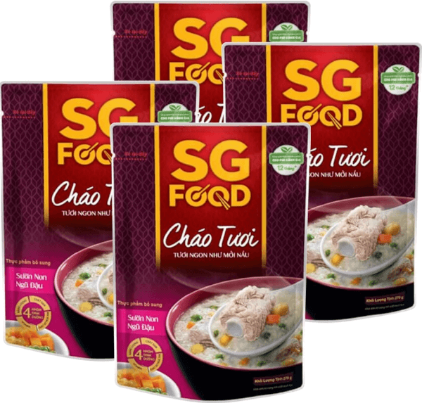 Combo 4 Cháo Sườn non, ngũ đậu, SG Food, 270g