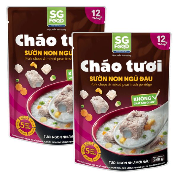 Combo 2 cháo Sườn non, ngũ đậu, SG Food, 270g (Giao bao bì ngẫu nhiên)