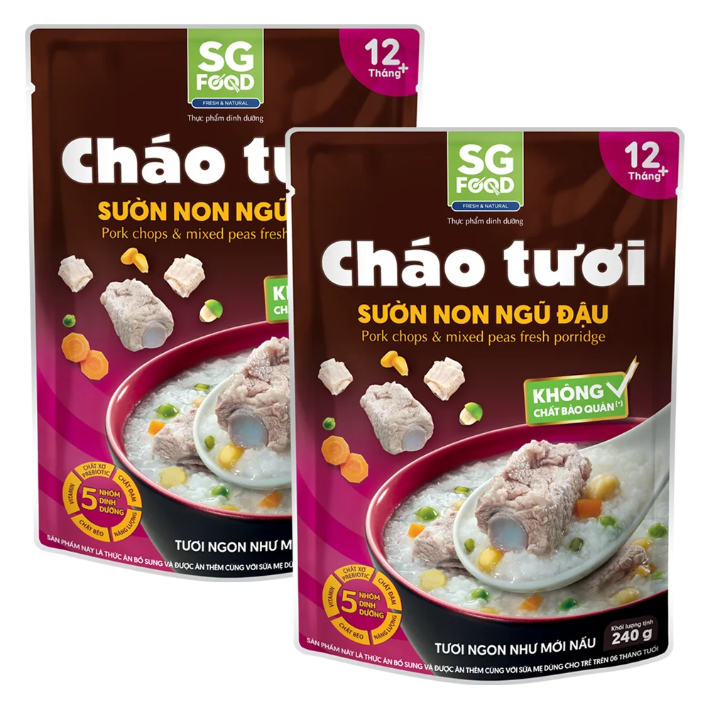 Combo 2 cháo Sườn non, ngũ đậu, SG Food, 270g (Giao bao bì ngẫu nhiên)