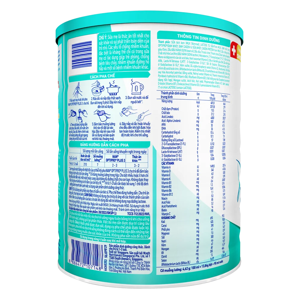 Sữa Nan Optipro PLUS 3 1.5kg, với 5HMO, công thức từ Thụy Sĩ (1-2 tuổi) (Giao bao bì ngẫu nhiên)