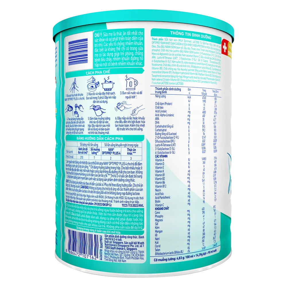 Sữa Nan Optipro PLUS 4 1.5kg, với 5HMO, Công thức từ Thụy Sĩ (2-6 tuổi) (Giao bao bì ngẫu nhiên)