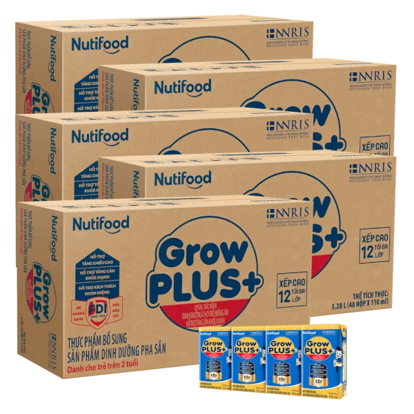 Combo 5 thùng Sữa GrowPLUS+ Xanh 2+ 110ml (lốc 4 hộp)
