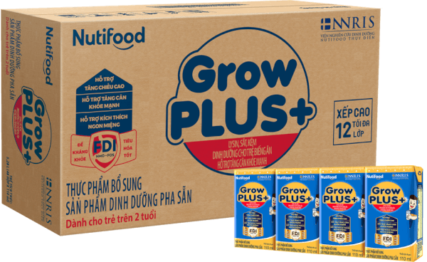 Thùng Sữa GrowPLUS+ Xanh 2+ 110ml (lốc 4 hộp)