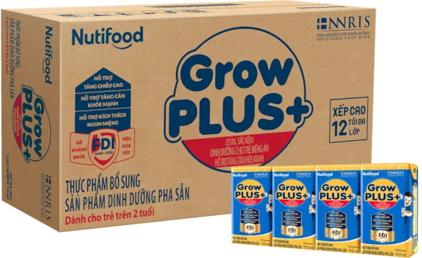 Thùng Sữa GrowPLUS+ Xanh 2+ 110ml (lốc 4 hộp)
