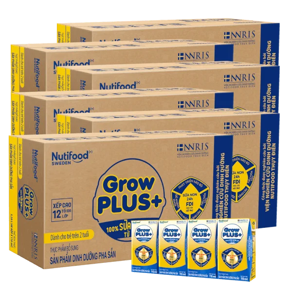 Combo 6 thùng Sữa GrowPLUS+ Sữa non Vàng hộp 110ml (lốc 4 hộp)