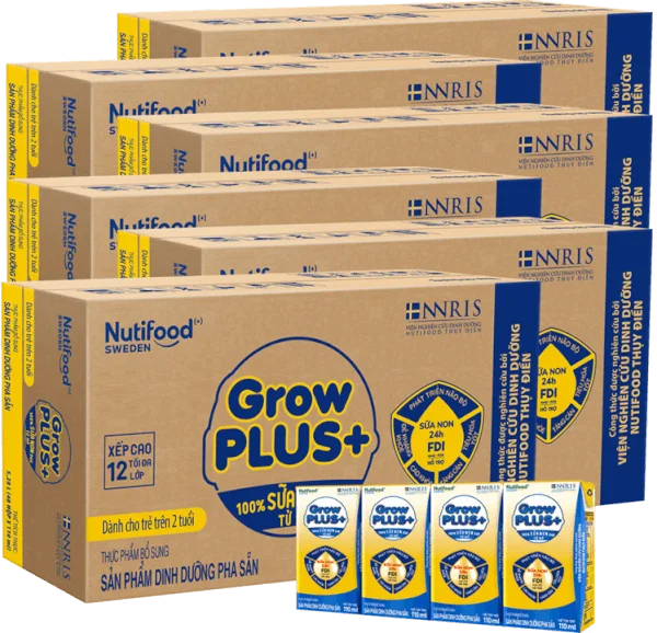 Combo 6 thùng Sữa GrowPLUS+ Sữa non Vàng hộp 110ml (lốc 4 hộp)