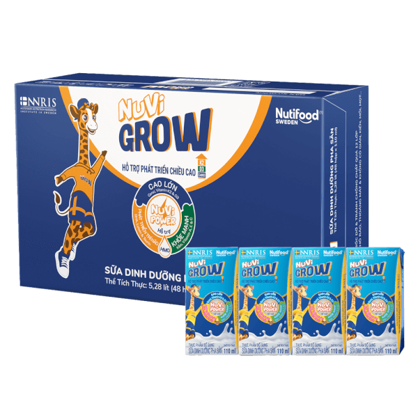 Thùng Sữa dinh dưỡng pha sẵn Nuvi Grow 2+ 110ml (Lốc 4 hộp)