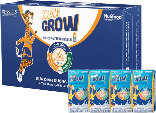 Thùng Sữa dinh dưỡng pha sẵn Nuvi Grow 2+ 110ml (Lốc 4 hộp)