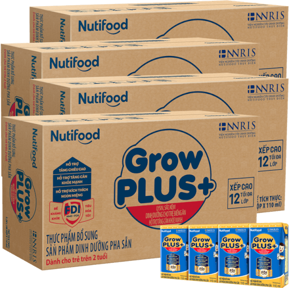 Combo 4 Thùng Sữa GrowPLUS+ Xanh 2+ 110ml (lốc 4 hộp)
