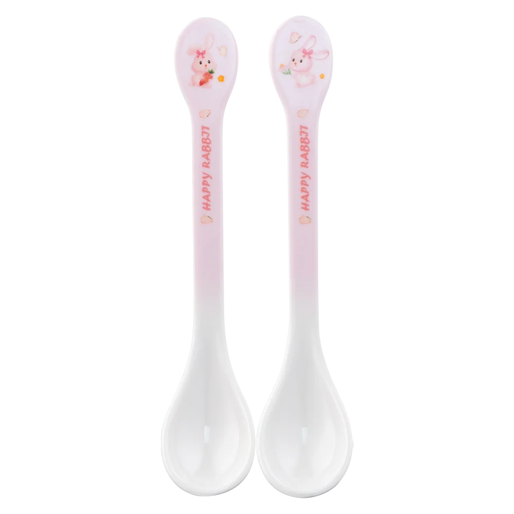Thìa ăn dặm melamine cao cấp Moreware (2 cái/vỉ, 9013, thỏ hồng)