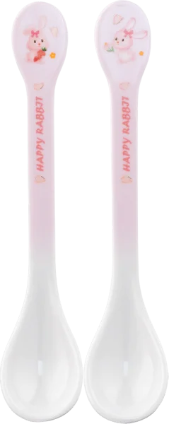 Thìa ăn dặm melamine cao cấp Moreware (2 cái/vỉ, 9013, thỏ hồng)