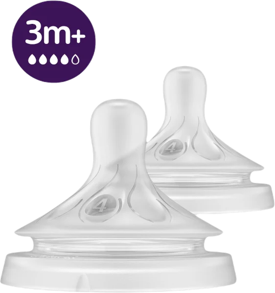 Vĩ 2 núm ty silicone Philips Avent mô phỏng tự nhiên mẫu mới (SCY964/02, 3-6M)