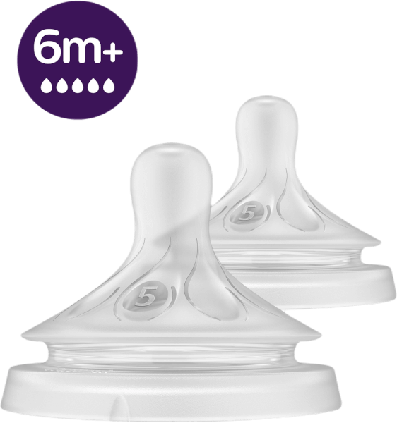 Vĩ 2 núm ty silicone Philips Avent mô phỏng tự nhiên mẫu mới (SCY965/02, 6M+)