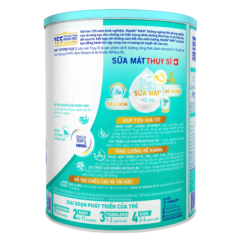 Sữa Nestle Nan Optipro Plus 3 800g (1-2 tuổi) (Giao bao bì ngẫu nhiên)