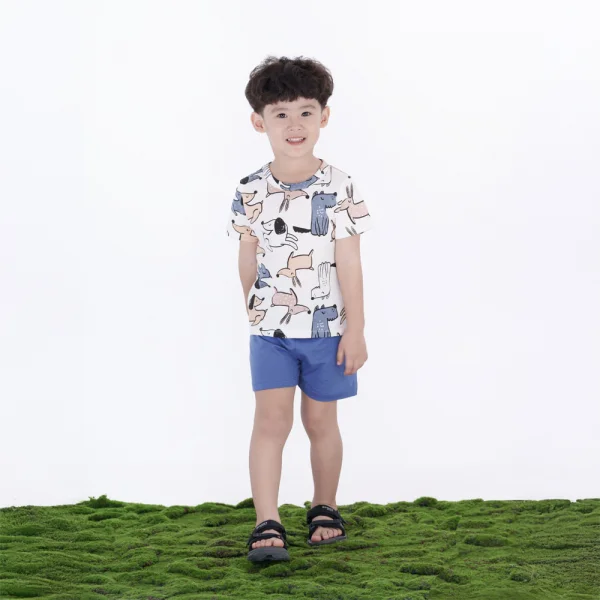 Bộ bé trai ngắn Animo Easy HN0724058 (1-4Y,Trắng)