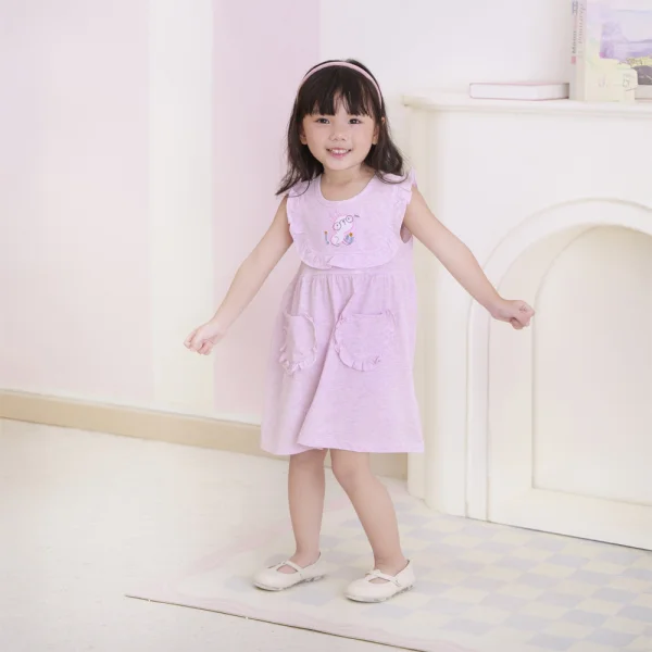 Đầm bé gái Hoa và Bướm Animo VD1223055 (6M-6Y,Hồng tím)