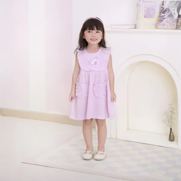 Đầm bé gái Hoa và Bướm Animo VD1223055 (6M-6Y,Hồng tím)