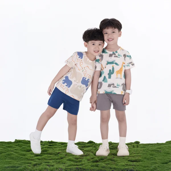 Bộ bé trai ngắn Animo Easy HN0724054 (1-4Y,Xanh)