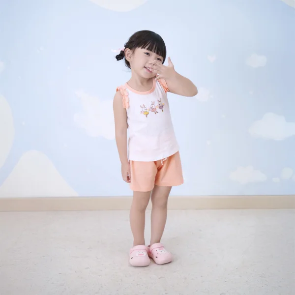 Bộ bé gái ngắn Animo TQ0824009 (9M-4Y,Trắng phối hồng)