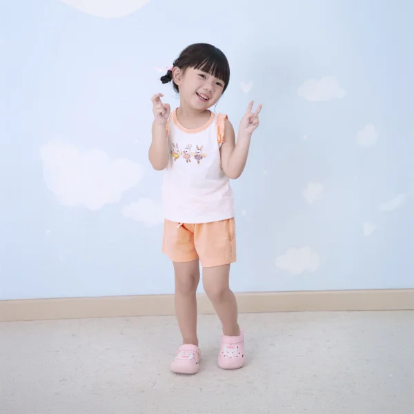 Bộ bé gái ngắn Animo TQ0824009 (9M-4Y,Trắng phối hồng)