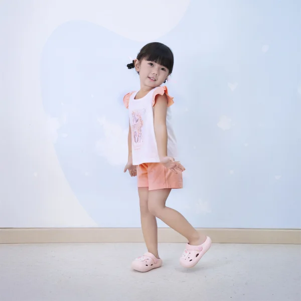 Bộ bé gái ngắn Animo TQ0824008 (9M-6Y,Trắng phối hồng)