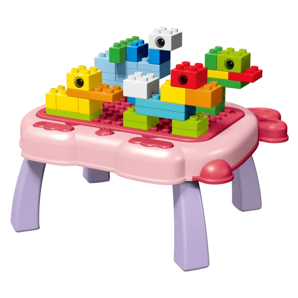 Bộ bàn xếp hình lego kèm bảng vẽ 2in1 50pcs RFD598693 C407 (Hồng)